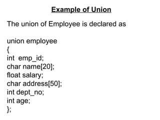 Union In language C | PPT