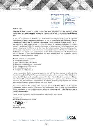 52
Union Bank of Nigeria Plc
Annual Report and Accounts
31December 20 15
 