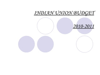 INDIAN UNION BUDGET   2010-2011 