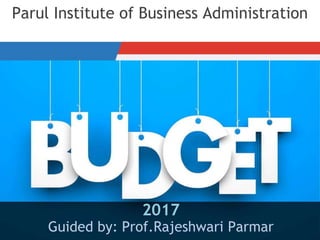 2017
Parul Institute of Business Administration
Guided by: Prof.Rajeshwari Parmar
 