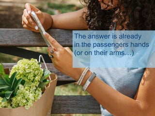 The answer is already
in the passengers hands
(or on their arms…)
 