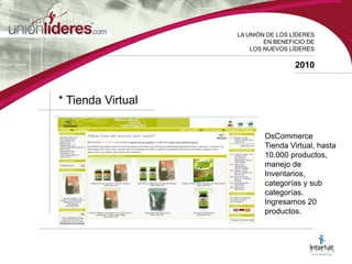 LA UNIÓN DE LOS LÍDERESEN BENEFICIO DELOS NUEVOS LÍDERES2010* Skype y Redes Sociales: Creación e interfase cuenta empresarial de Skype. VOX IP.