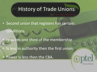 TAIMOOR ALAMTRADE UNIONTrade union is the corporate body regulated to the IRO