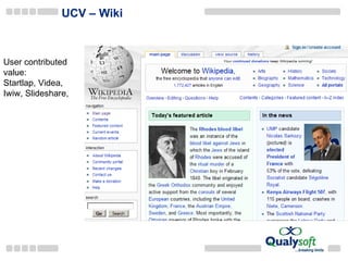 UCV – Wiki User contributed value: Startlap, Videa, Iwiw, Slideshare,  