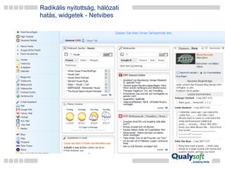 Radikális nyitottság, hálózati hatás, widgetek - Netvibes 
