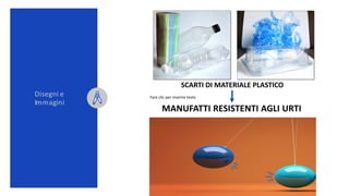 Disegni e
Immagini
SCARTI DI MATERIALE PLASTICO
MANUFATTI RESISTENTI AGLI URTI
Fare clic per inserire testo
 
