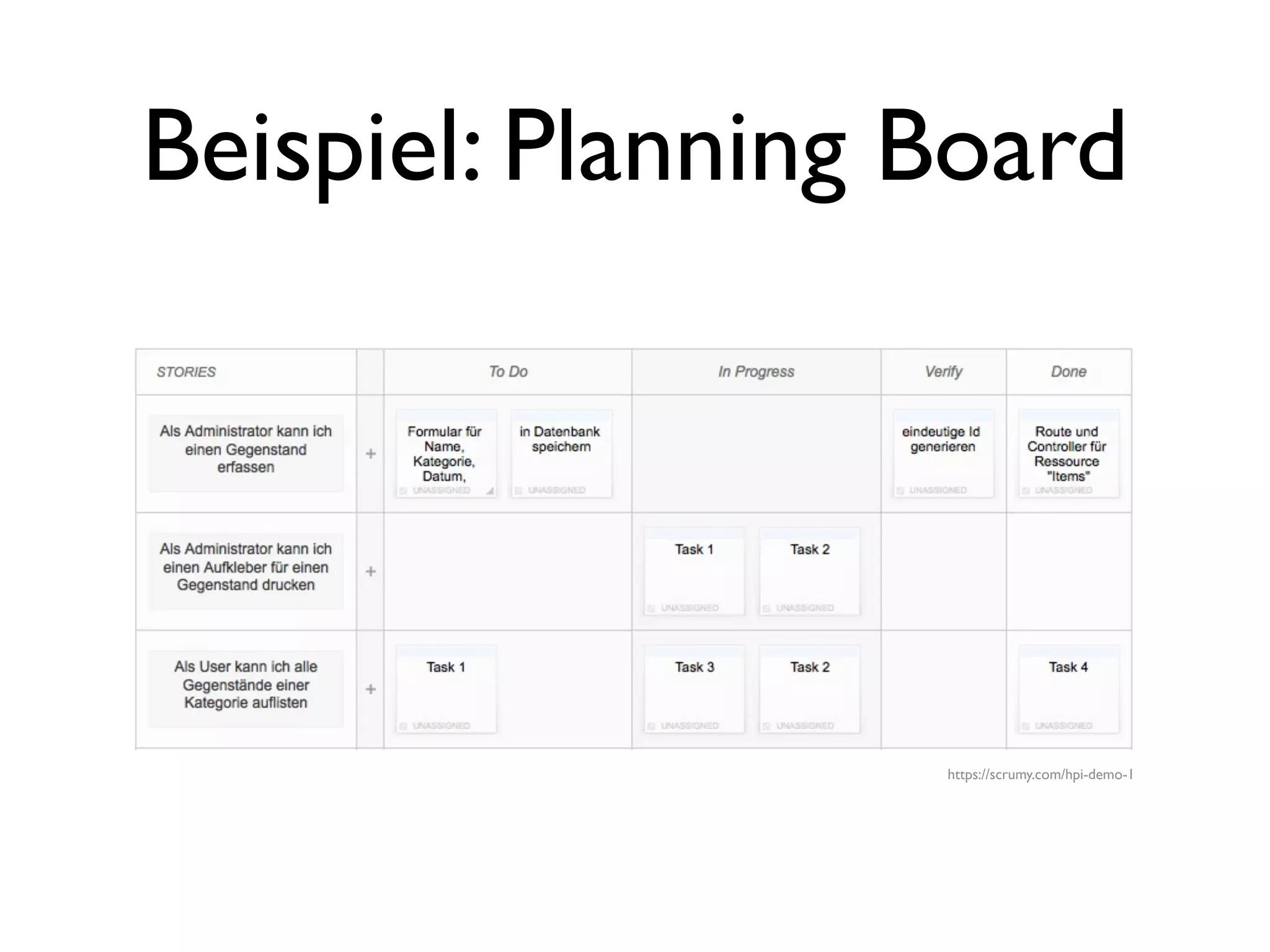 Beispiel: Planning Board




                   https://scrumy.com/hpi-demo-1
 