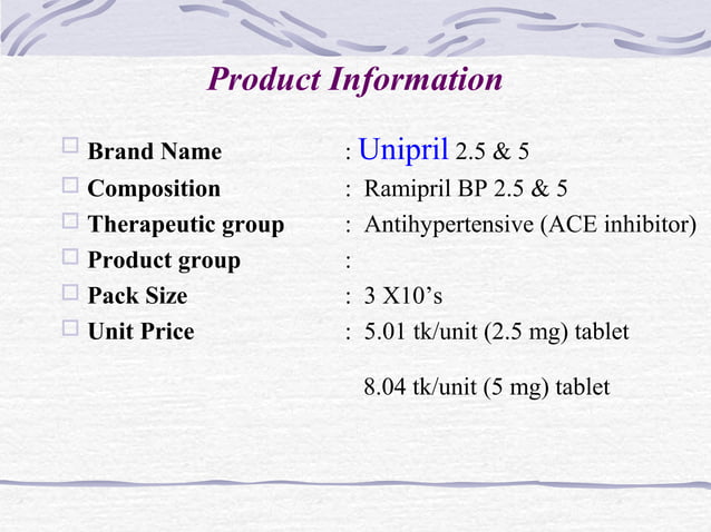 Uniprol Syrup Unipril (Ramipril) ppt | PPT