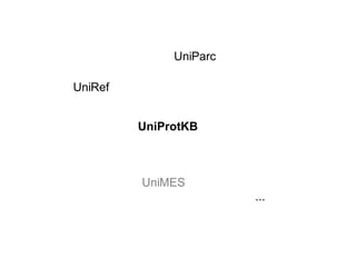 UniMES UniRef UniParc ... UniProtKB 