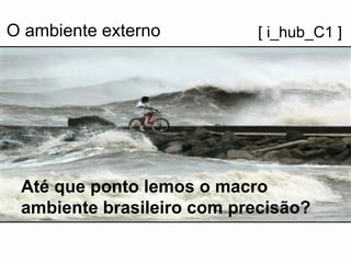 O ambiente externo 
Até que ponto lemos o macro ambiente brasileiro com precisão? 
[ i_hub_C1 ]  