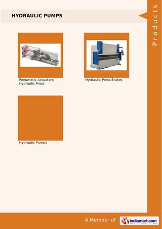 A Member of
HYDRAULIC PUMPS
Pneumatic Actuators
Hydraulic Press
Hydraulic Press Brakes
Hydraulic Pumps
Products
 