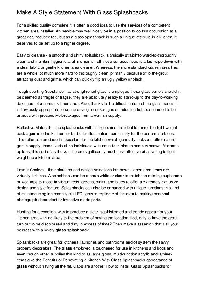 Make A Style Statement With Glass Splashbacks