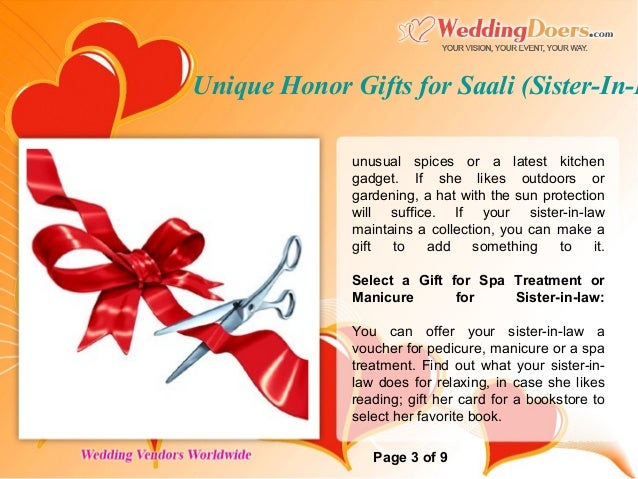 Unique Honor Gifts For Saali Sister In Law
