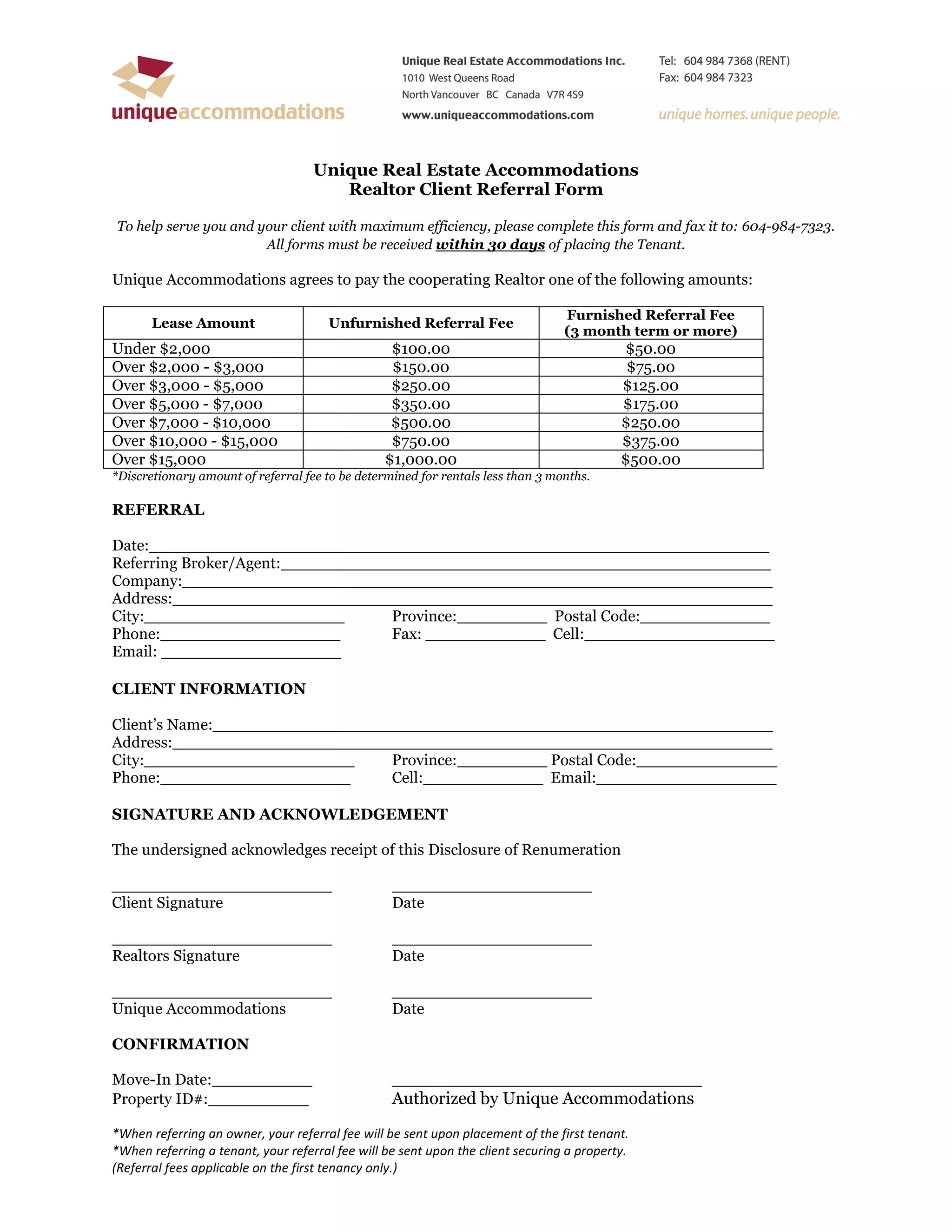 Realtor Client Referral form | PDF
