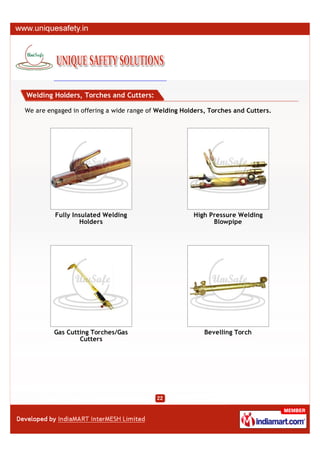 Welding Holders, Torches and Cutters:

We are engaged in offering a wide range of Welding Holders, Torches and Cutters.




         Fully Insulated Welding                      High Pressure Welding
                 Holders                                    Blowpipe




         Gas Cutting Torches/Gas                          Bevelling Torch
                 Cutters
 