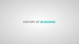History Of Blogging Since 1994 