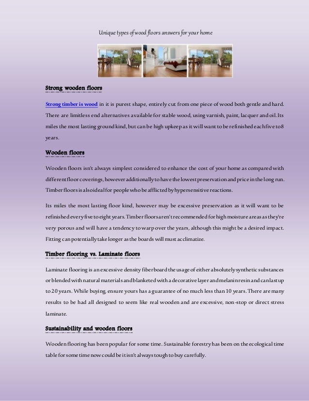 Unique Types Of Wood Floors Answers For Your Home