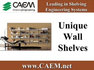 Leading in Shelving Engineering Systems Unique Wall Shelves www.CAEM.net 