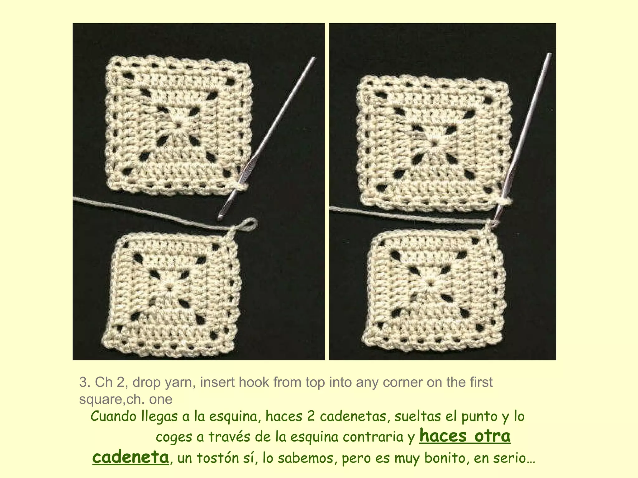 unir granny squares "flat braid" PPT