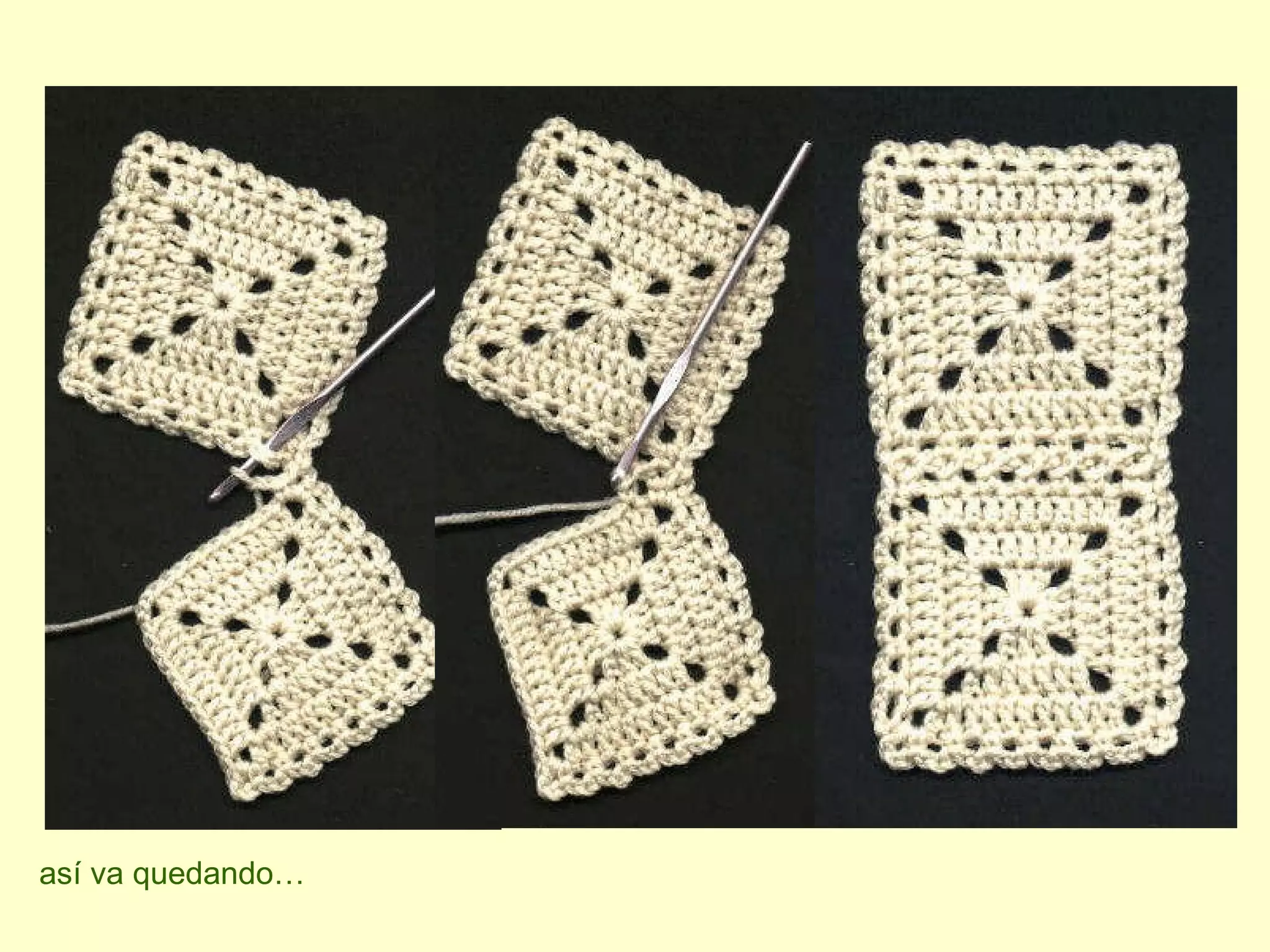 unir granny squares "flat braid" PPT