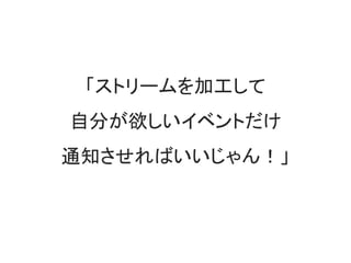 Rxを使わない従来のやり方では、
イベントを受け取った後に
どうするかを書いていた
 