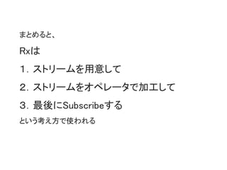 Rxでは
イベントを受け取る前に
何をしたいかが書ける
 