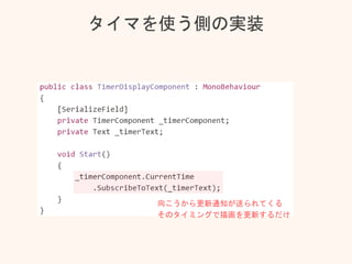 タイマを使う側の実装
向こうから更新通知が送られてくる
そのタイミングで描画を更新するだけ
 