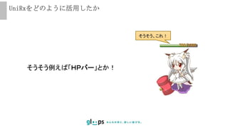 UniRxをどのように活用したか
そうそう例えば「ＨＰバー」とか！
そうそう、これ！
 