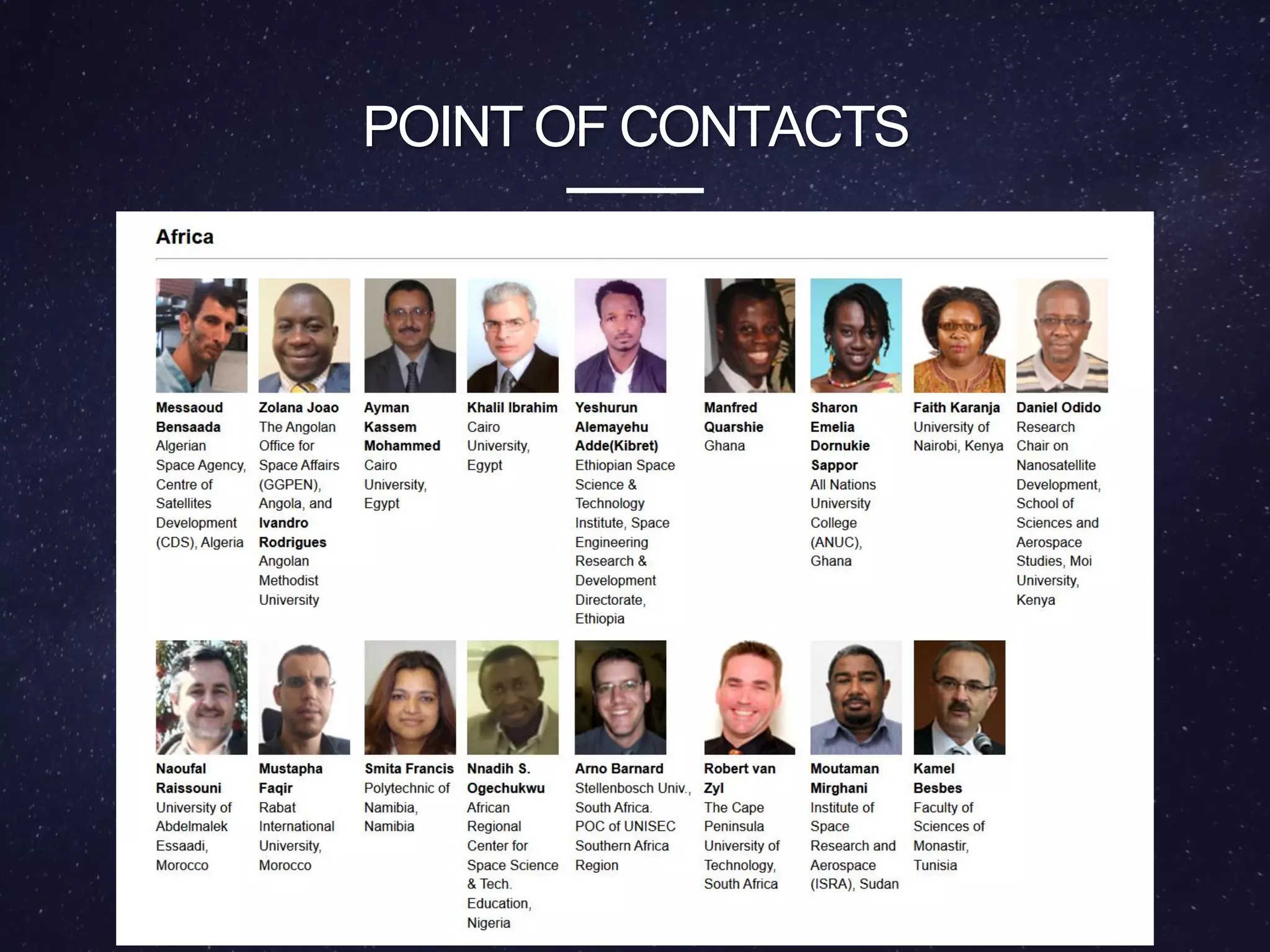 POINT OF CONTACTS
 