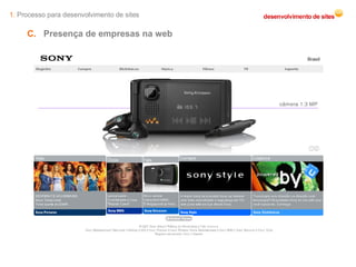 1.  Processo para desenvolvimento de sites C.   Presença de empresas na web  