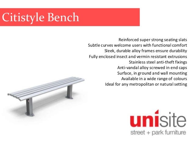 Unisite Bench Seats Park Benches Park Seating