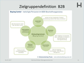 Zielgruppendefinition B2B
03.07.2017 12Bernhard Holzer Managementservice
 