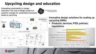Upcycling design and education
Innovative design solutions for scaling up
upcycling SMEs
 Products; services; PSS; policies;
regulations
Design research for upcycling, circular economy and net zero
Dr Kyungeun Sung
 