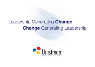 Leadership Generating Change
      Change Generating Leadership
 