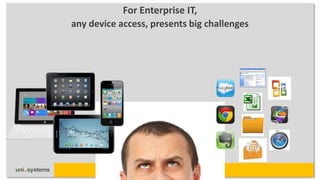 For Enterprise IT,
any device access, presents big challenges
 