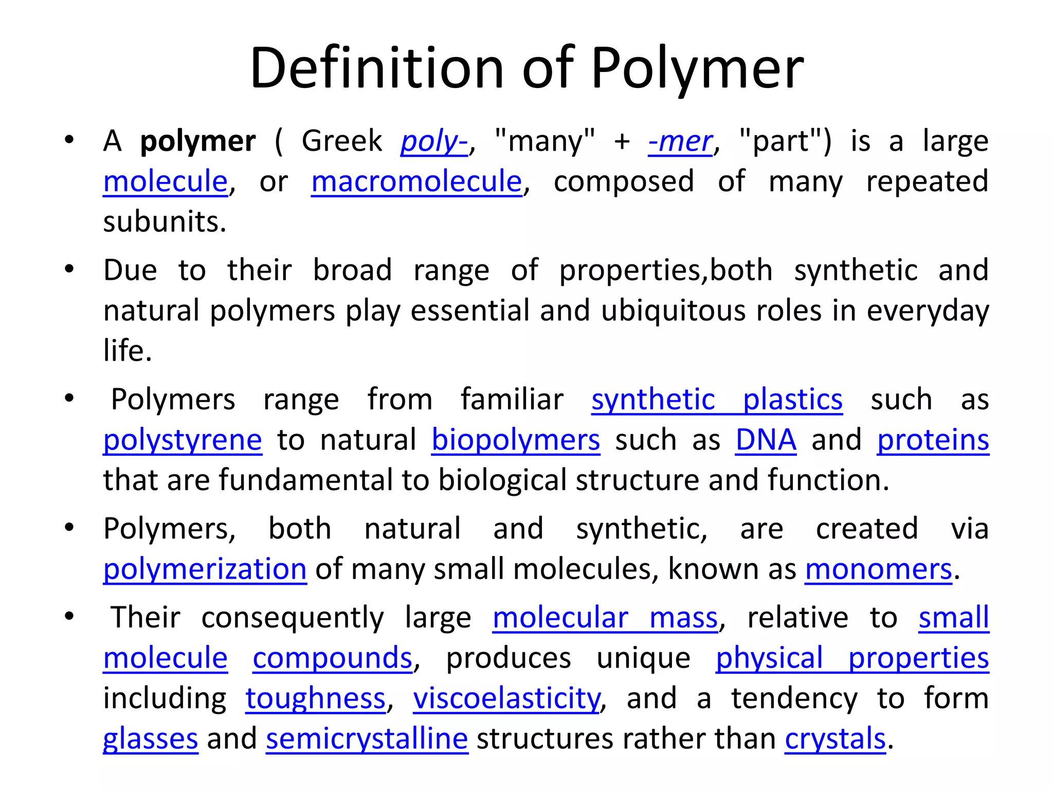 POLYMERS | PPTX
