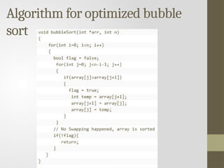 bubble sort and optimized bubble sort Images High... All Searching and Sorting Techniques in Data Structures | PPTX