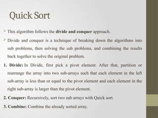 All Searching and Sorting Techniques in Data Structures | PPTX