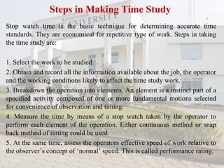 Stop Watch Method Study Work Measurement | PDF
