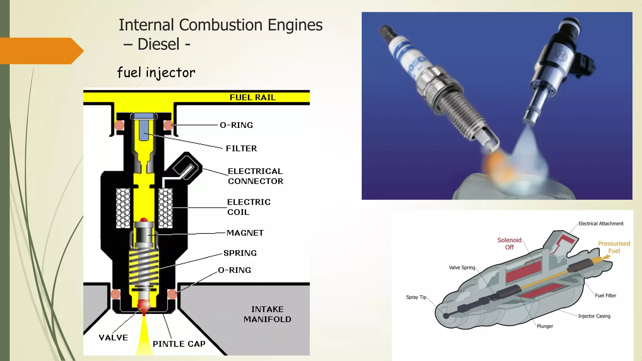 Internal Combustion Engines
– Diesel -
fuel injector
 