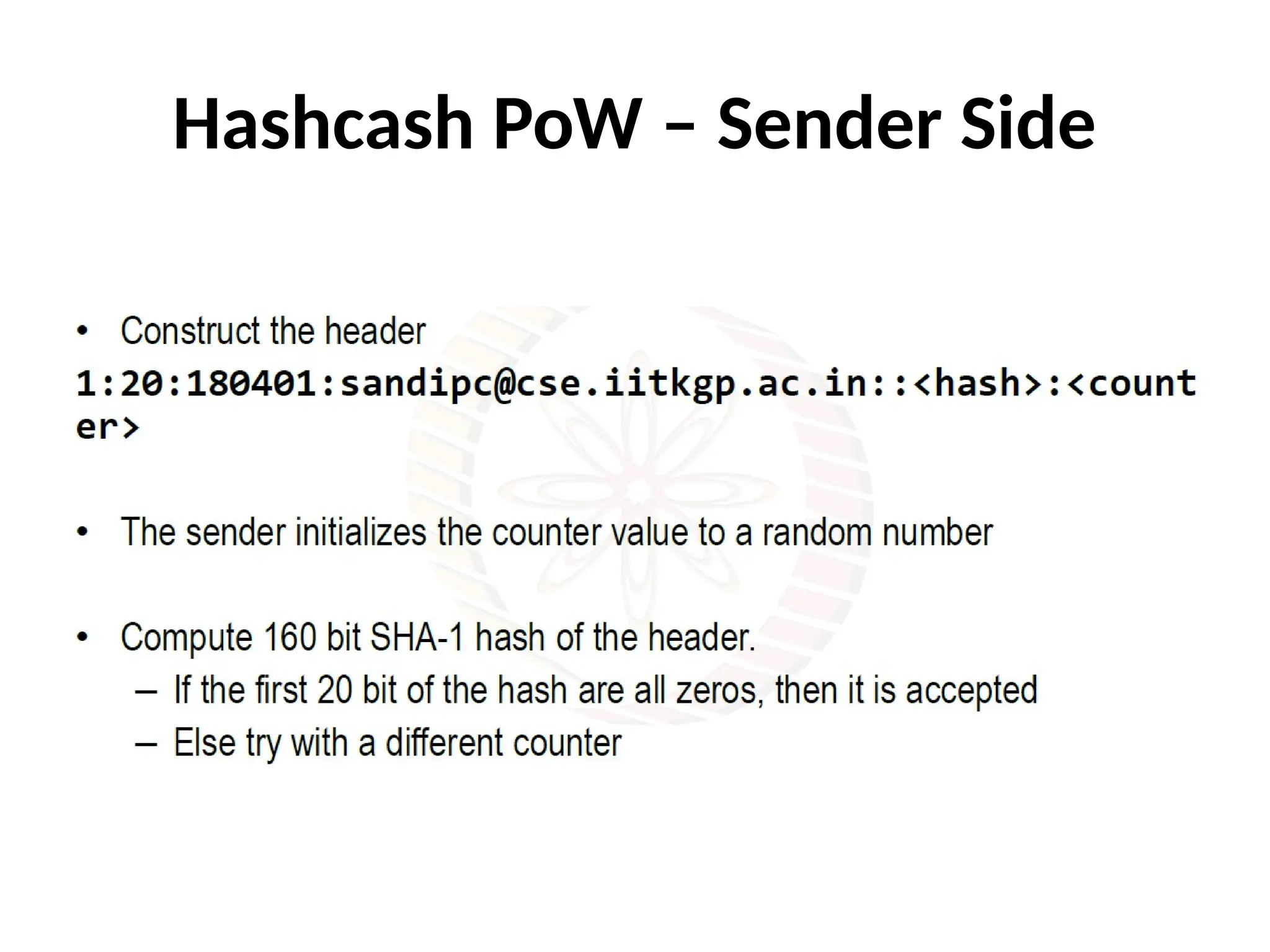 Hashcash PoW – Sender Side
 