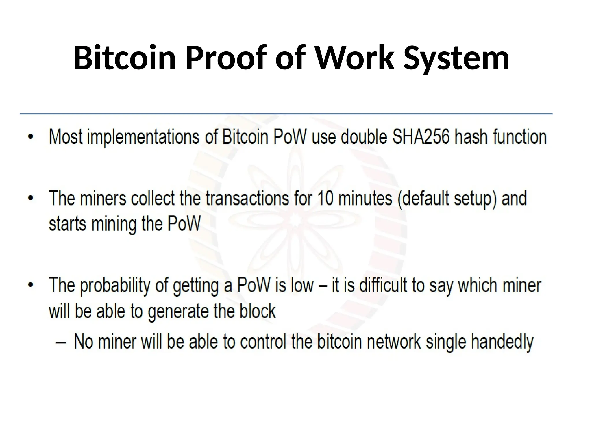 Bitcoin Proof of Work System
 