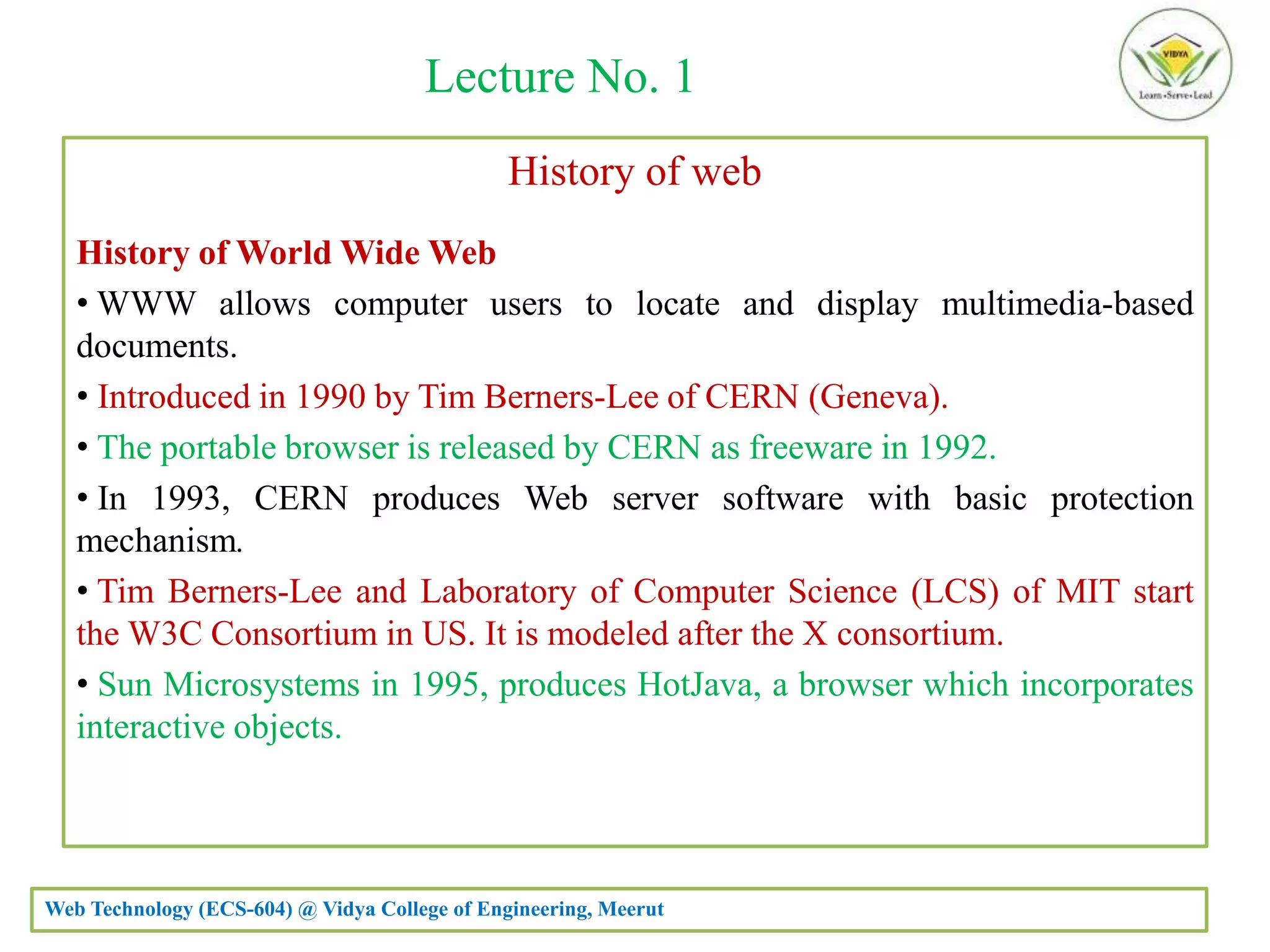Introduction to Web Technology | PPTX