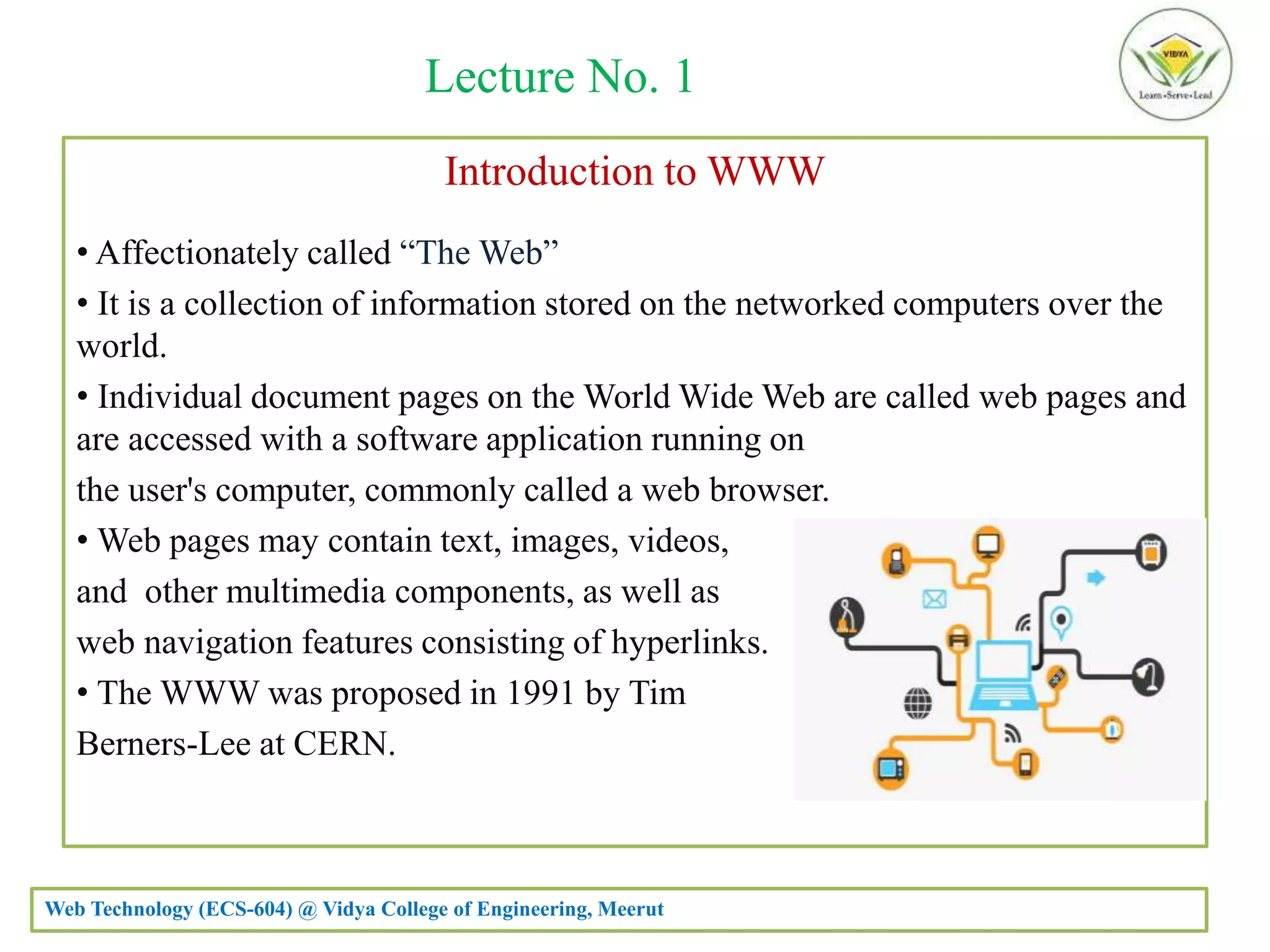 Introduction to Web Technology | PPTX