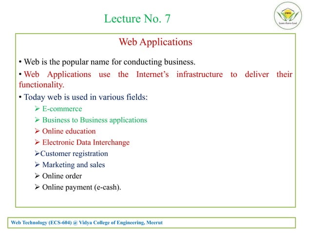 Introduction to Web Technology | PPTX