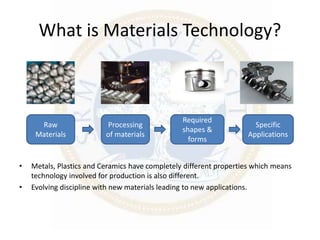 MATERIALS TECHNOLOGY | PPT