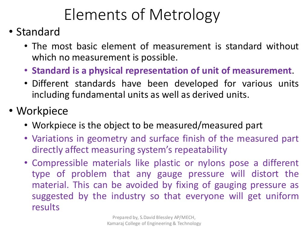 Unit 1 Basics of Metrology