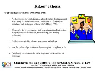 PRINCIPLES OF McDonaldization | PPT