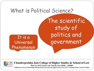 Political Science Def POLITICAL SCIENCE | PPTX