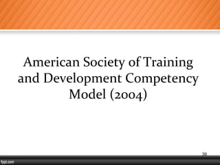 American Society of Training
and Development Competency
Model (2004)
39
 
